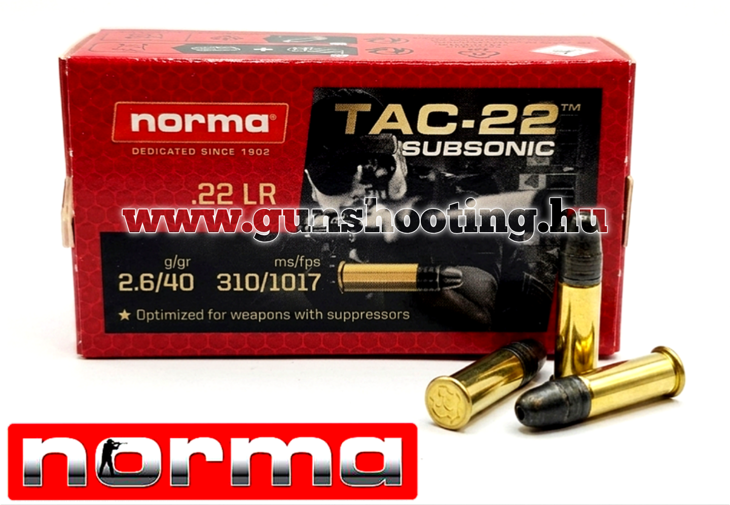 NA2425080 .22 LR Norma Tac-22 Subsonic 2,6/40gr