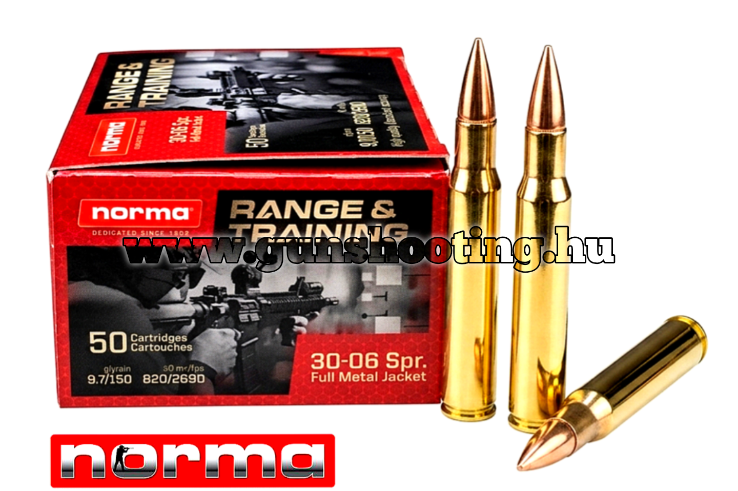 30-06 Norma FMJ Range&Training 9,7g/150gr ( 50db/doboz )