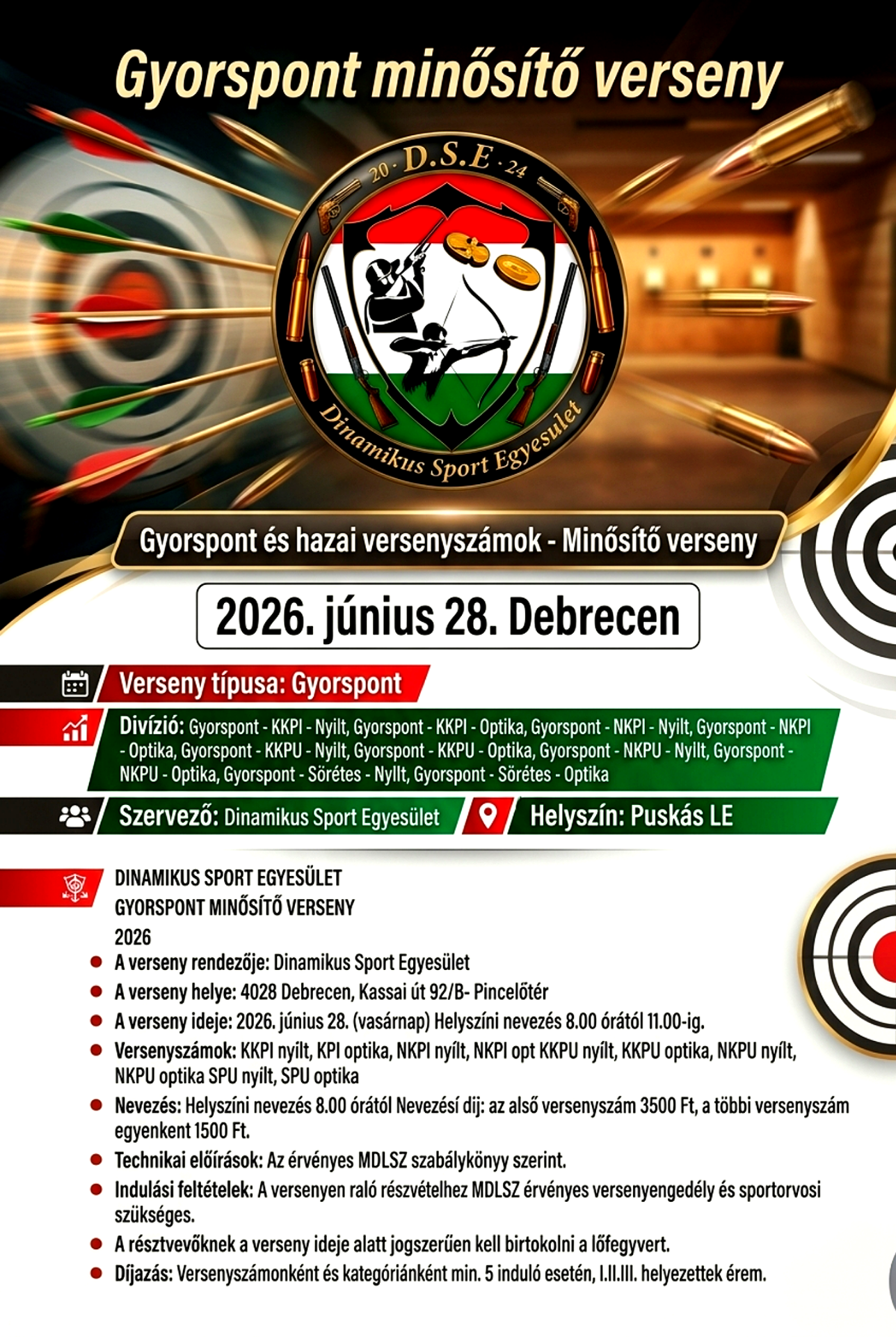 Dinamikus Sport Egyesület Gyorspont Minősítő Verseny